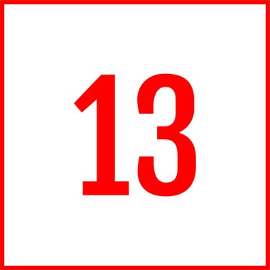 13 numaralı simge, modern vektör illüstrasyonu