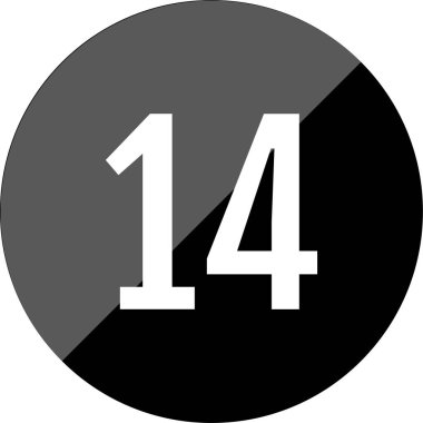 14 numaralı simge vektör illüstrasyonu