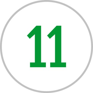 Number 11 icon. flat vector illustration