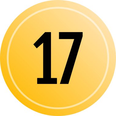 17 numaralı simge vektör illüstrasyonu