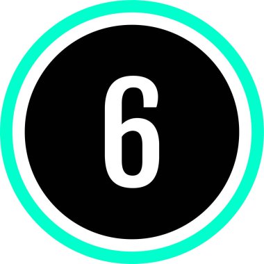 6 numaralı işaret simgesi, web basit illüstrasyon