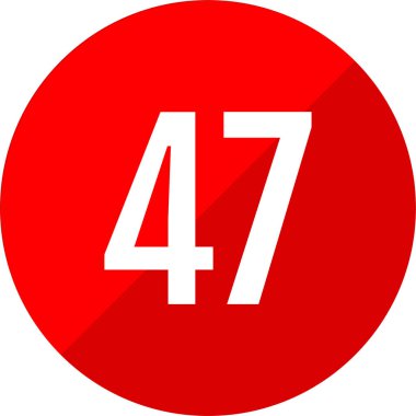 Number 47 icon. flat vector illustration