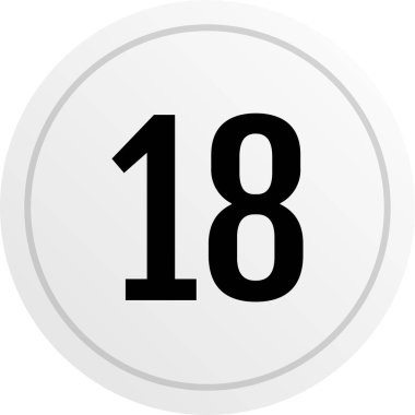 Number 18 icon. flat vector illustration