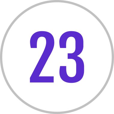 23 numaralı simge. vektör illüstrasyonu