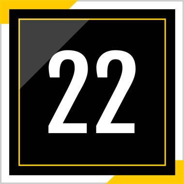 22 numaralı işaret simgesi, vektör illüstrasyonu