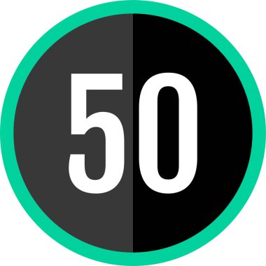 50 numaralı simge, vektör illüstrasyonu      