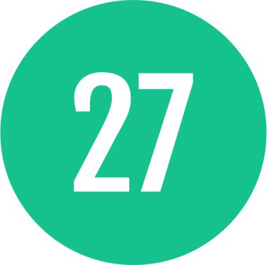27 numaralı simge vektör illüstrasyonu
