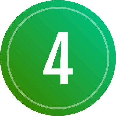 4 numaralı simge, modern vektör illüstrasyonu