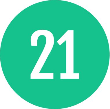 21 numaralı simge vektör illüstrasyonu