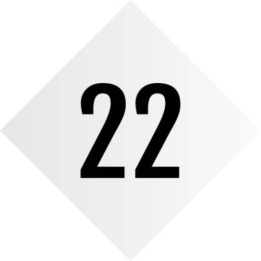22 numaralı işaret simgesi, vektör illüstrasyonu