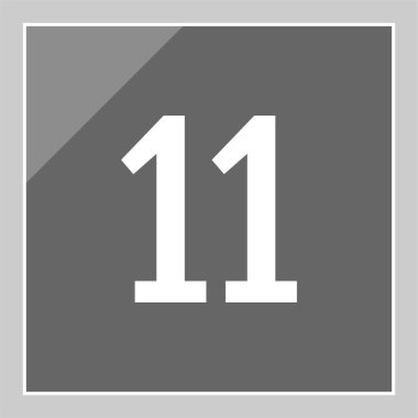 Number 11 icon. flat vector illustration