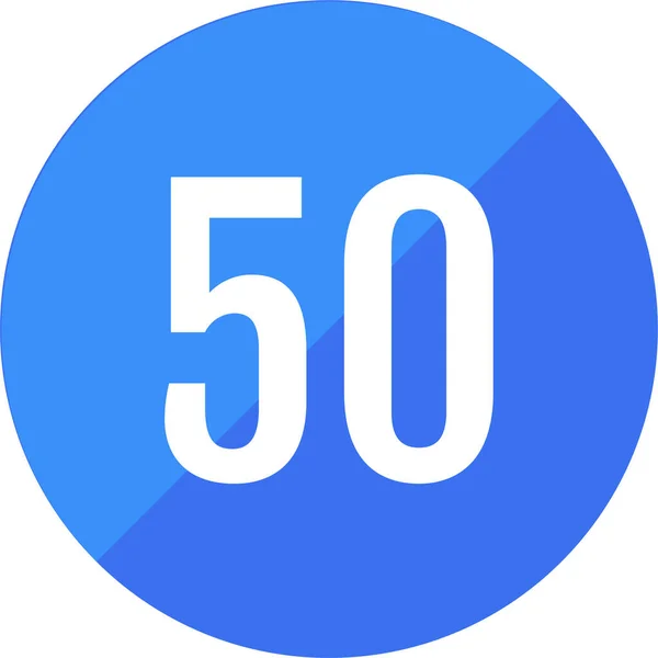 Number Fifty Icon Vector Illustration — Stock Vector