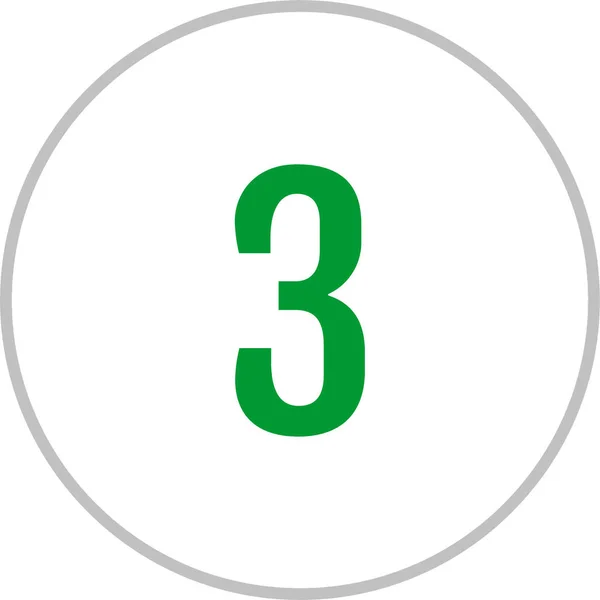 Botón Redondo Con Número Ilustración Gráfica Del Número Tres — Vector de stock