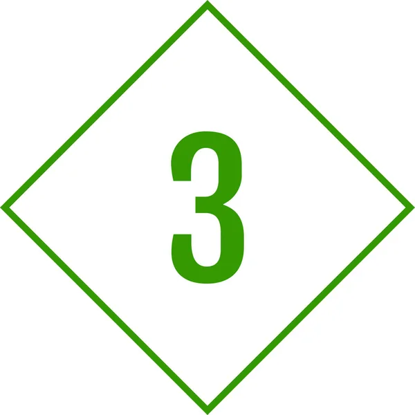 Ikona Web Numer Trzy Przycisk — Wektor stockowy