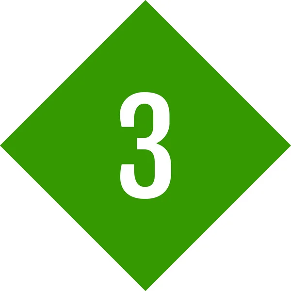 Icono Web Número Tres Botón — Archivo Imágenes Vectoriales