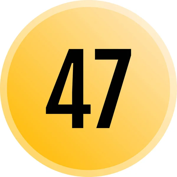 47番のアイコン 平面ベクトル図 — ストックベクタ