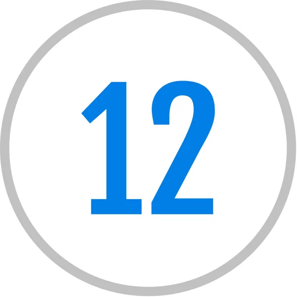 12番アイコン 数平面ベクトル図 — ストックベクタ