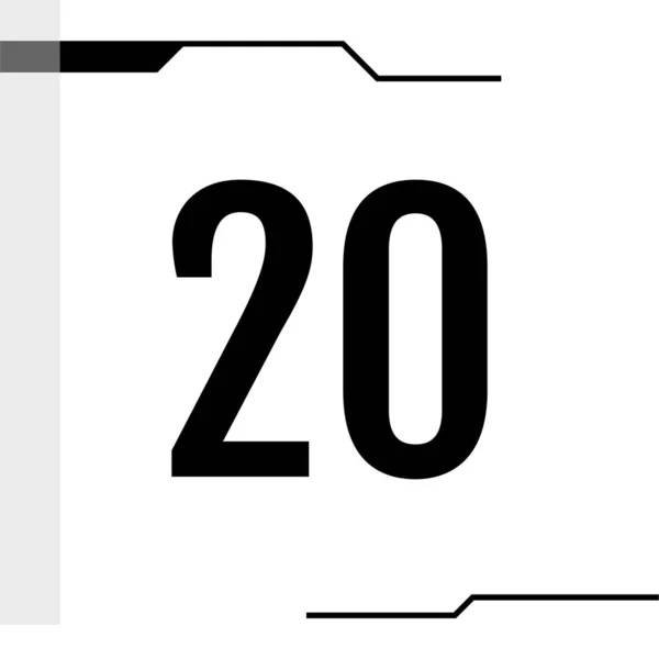 20番の看板やベクトルイラスト — ストックベクタ