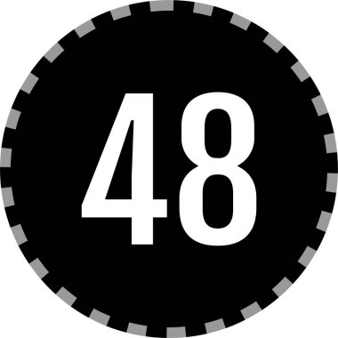 48 numaralı simge vektör illüstrasyonu