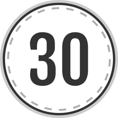 30 numaralı simge vektör illüstrasyonu