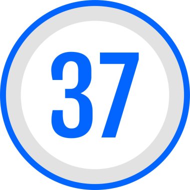 37 numaralı simge vektör illüstrasyonu