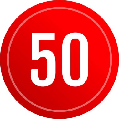Number 50 icon. flat vector illustration