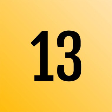 13 numaralı simge, modern vektör illüstrasyonu
