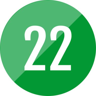 22 numaralı simge vektör illüstrasyonu