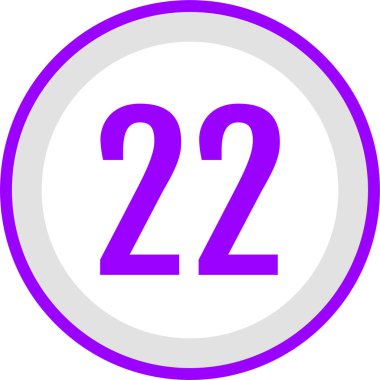 22 numaralı işaret simgesi, vektör illüstrasyonu
