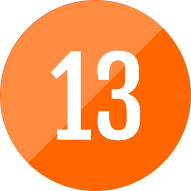 13 numaralı simge. Web basit illüstrasyonu