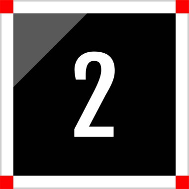 Number 2 icon. flat vector illustration