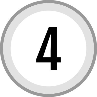 4 numaralı simge, modern vektör illüstrasyonu