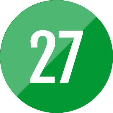 27 numaralı simge vektör illüstrasyonu