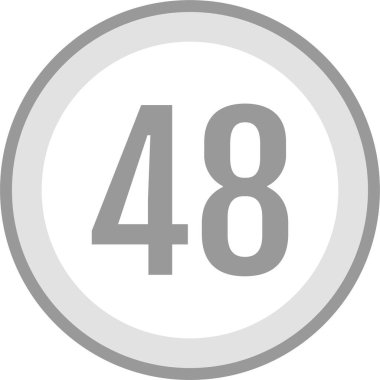 48 numaralı simge vektör illüstrasyonu