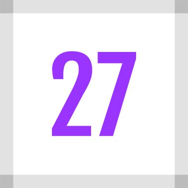 Number 27 icon. flat vector illustration