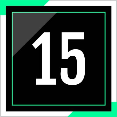 15 numaralı simge vektör illüstrasyonu