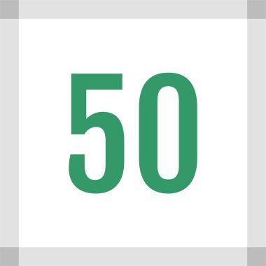 Number 50 icon. flat vector illustration