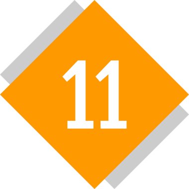 11 numaralı simge, vektör illüstrasyonu