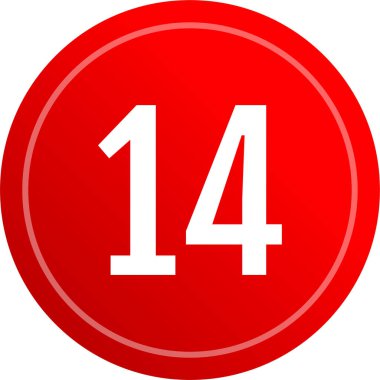 14 numaralı simge vektör illüstrasyonu