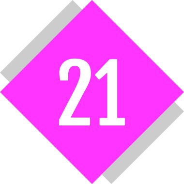 21 numaralı simge vektör illüstrasyonu