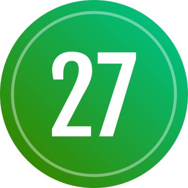 Number 27 icon. flat vector illustration