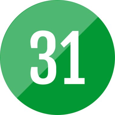 31 numaralı simge vektör illüstrasyonu