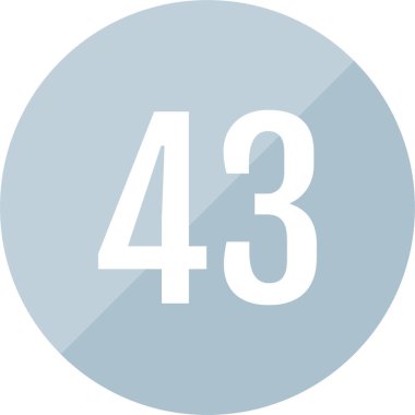 number 43 icon. flat vector illustration            