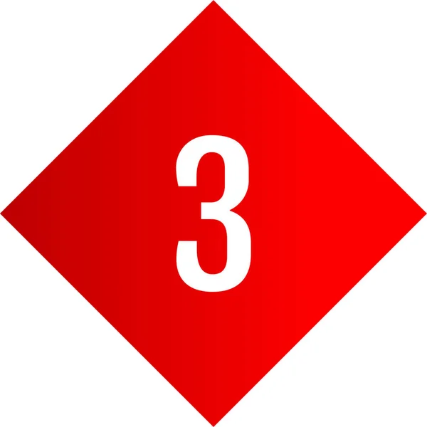 Icono Web Número Tres Botón — Vector de stock