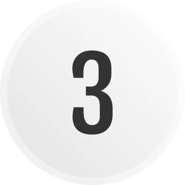 3番の丸ボタン3番のグラフィックイラスト — ストックベクタ