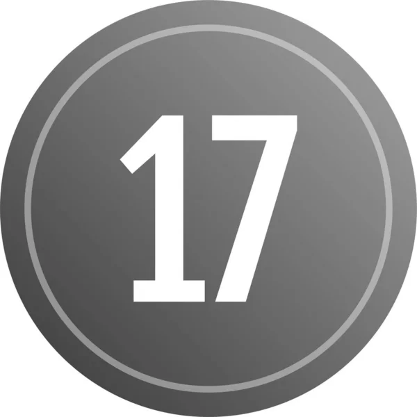 17番アイコンベクトルイラスト — ストックベクタ