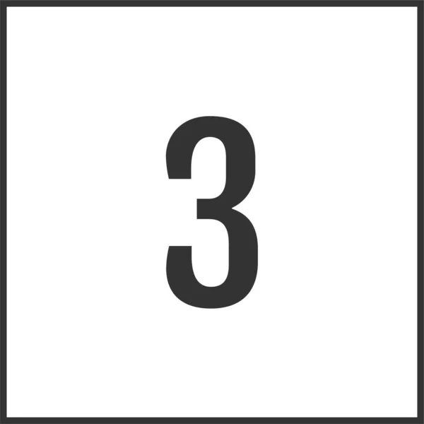 Иконка Веб Номер Три Кнопка — стоковый вектор