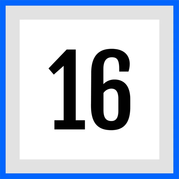 Απλό Εικονίδιο Ιστού Αριθμός Δεκαέξι Στρογγυλό Κουμπί Αριθμό — Διανυσματικό Αρχείο
