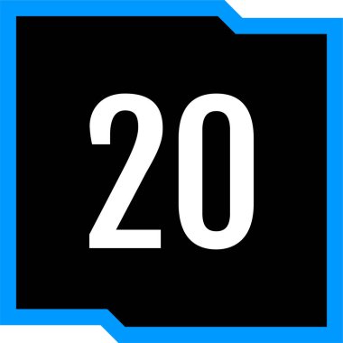 20 numaralı işaret simgesi, vektör illüstrasyonu