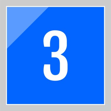 düz ağ düğmesi 3, üç numaranın basit bir gösterimi  